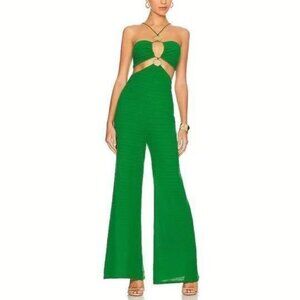 Rumer Cutout Strapless Jumpsuit Green